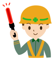 Security guard with guide rod-Construction worker