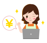 Housewife doing a side job on a PC