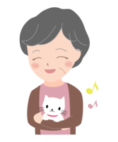 おばあちゃんと猫のペット