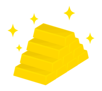 Stacked gold bars (gold nuggets)