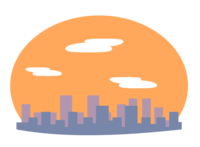 晚霞和大楼等街道