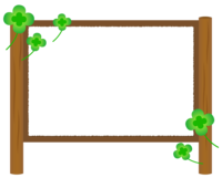 Four-leaf clover and wooden signboard frame Decorative frame