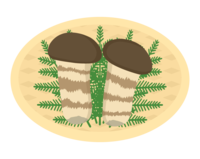 Matsutake mushrooms in a basket