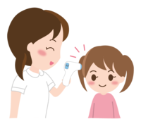 让护士检查体温的孩子
