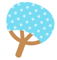 Uchiwa with polka dots