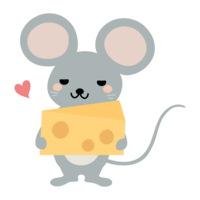 Cute mouse with cheese