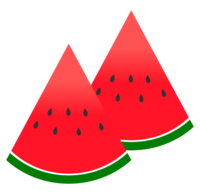 Watermelon cut into triangles