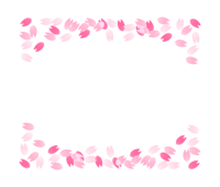 Upper and lower frames of cherry blossom petals-frame