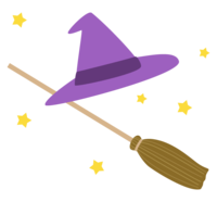 女巫帽子和扫帚