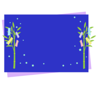 Left and right Tanabata decoration and dark blue and purple layered frame-frame