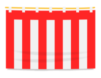 Red and white curtain