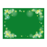 雪晶体绿色背景的方形框架