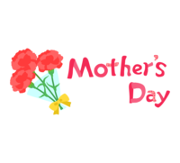 母の日-カーネーション花束と(Mother’s-Day)文字