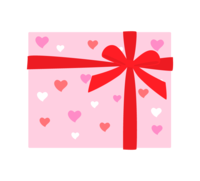 Gift with heart pattern wrapping