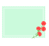 康乃馨和薄荷绿色花边风格四边形框架