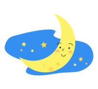 Cute crescent moon and stars