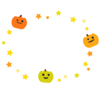 ハロウィン-かぼちゃと星の囲みフレーム-枠
