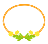 Dandelion and orange lace-like oval frame-frame