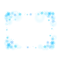 Snowflake fluffy blue frame-frame