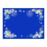 雪晶体蓝色背景的方形框架