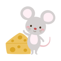 Cute mouse and cheese