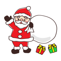 Santa Claus with a gift bag