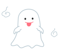 Halloween-Cute ghost facing the front