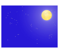 満月と夜空のフレーム-枠