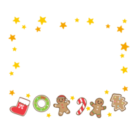 圣诞饼干姜饼员和星星框架