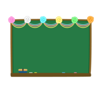Blackboard frame decorated with paper flowers-frame