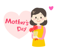 母の日-お母さんと(Mother’s-Day)文字