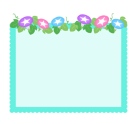 Morning glory and mint green square fluffy frame-frame