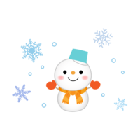 Snowman and snowflake