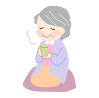 Grandmother drinking tea