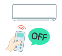 Air conditioner and remote control (OFF)