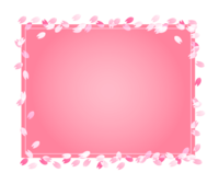 桜の花びらのピンク色のフレーム-枠