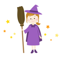 Halloween-Witch with a broom
