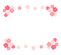 梅の花のフレーム-枠イラスト