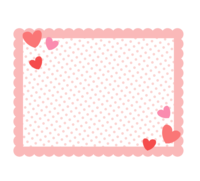 Warm-colored square polka dot frame-frame