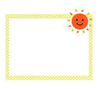 Cute sun yellow checkered square frame-frame