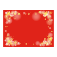 Snowflake red background square frame-frame