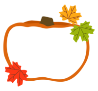 Orange pumpkin (pumpkin) shape and fallen leaf frame-frame