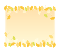 イチョウのフレーム-枠イラスト