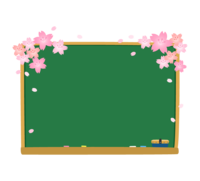 桜と黒板のフレーム-枠