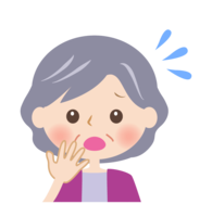 焦っているおばあさんの顔